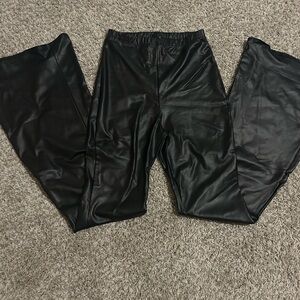 Faux leather pants. Flare leg. Size medium
